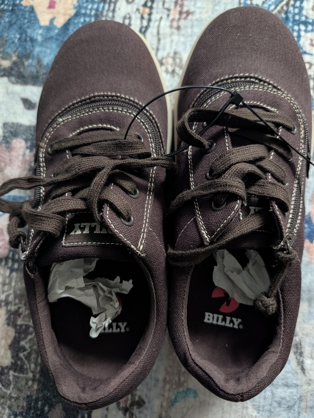 Billy Canvas Lace-Up Sneakers in Dark Brown